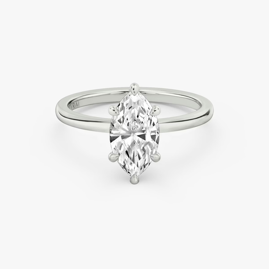 M link 2-2 Tiktoklivestream 18K White Gold plain band 3ct hidden halo Solitaire Marquise Diamond 6-prong Ring D VVS1 IGI and GIL two certificates (Copy)