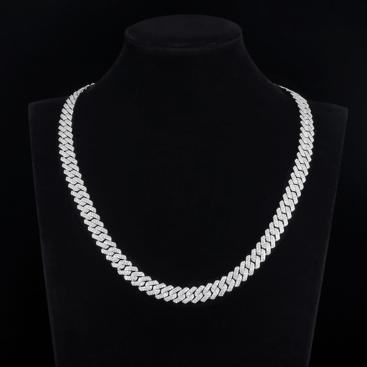 MOISSANITE Prong 10mm Rounded Prong Cuban Link Chain Necklace Choker Bracelet,Solid 925 Sterling Silver6.5"-24" LengthsPASSES DIAMOND Tester