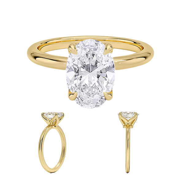 14K 2.5ct Solitaire Engagement Ring Solitaire Lab Diamond (OV 3118)