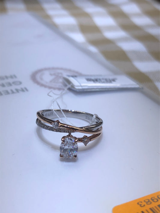 Tiktok Livestream Lab Grown Pink Diamond Ring, S925 sterling silver 0.55ct central stone, 0.122tcw 15pcs