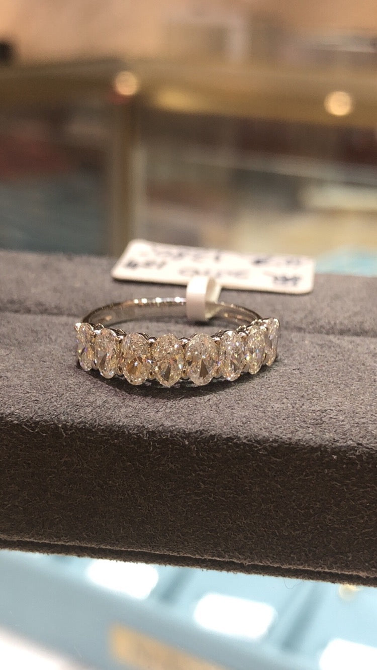 Tiktok Livestream Lab Grown Diamond half eternity Ring, 14K 1CT, F VS1, Lab pear cut size 6