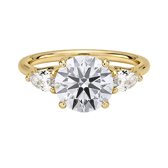 Trellis Three Stone 1.5ct D VVS2 Round Lab Diamond Engagement Ring (RD 1150)