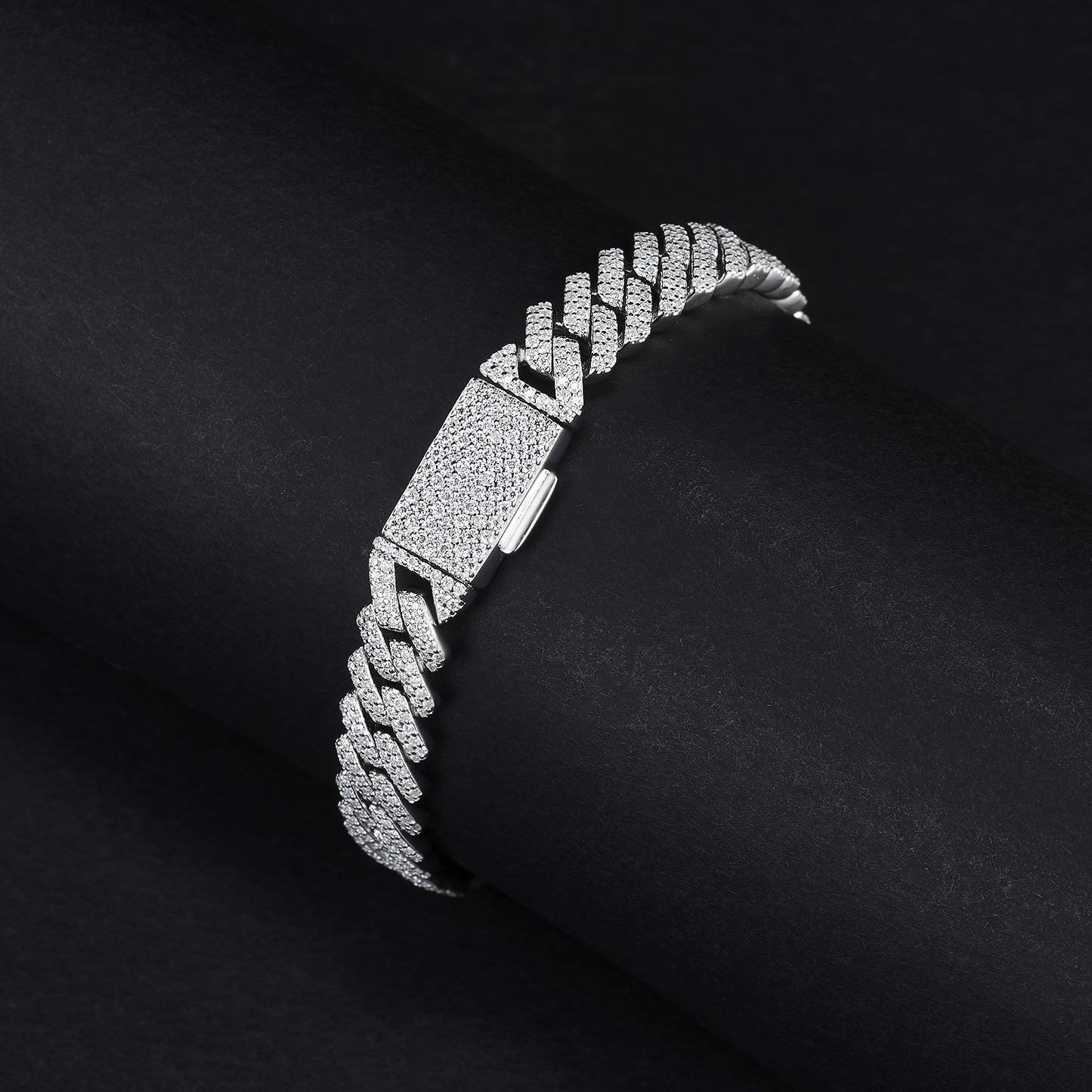 MOISSANITE Prong 8mm Rounded Prong Cuban Link Chain Necklace Choker Bracelet,Solid 925 Sterling Silver6.5"- 24" LengthsPASSES DIAMOND Tester