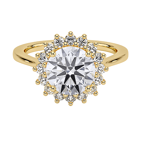 Sunflower Halo 1.5ct D VVS2 Round Brilliant Cut Lab Diamond Engagement Ring (RD 1148)