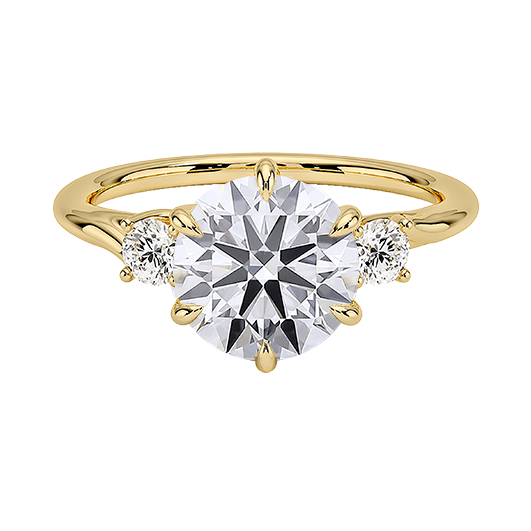 Three Stone 1.5ct D VVS2 Round Lab Diamond Engagement  Ring (RD 1146)