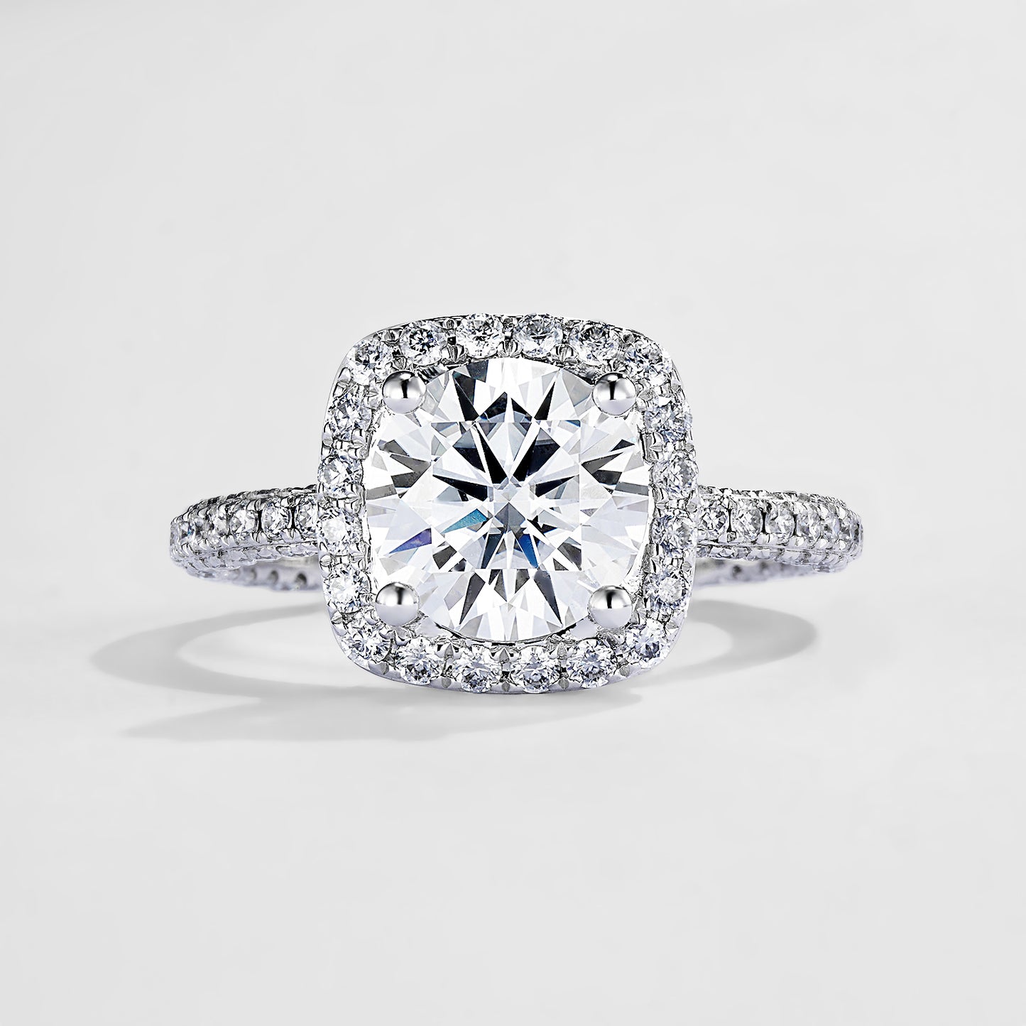 Classic Halo 10K 1.5ct Moissanite round cut Engagement Ring (RD 1018)