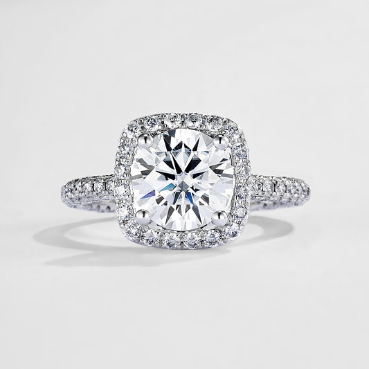 Classic Halo 10K 1.5ct Moissanite round cut Engagement Ring (RD 1018)