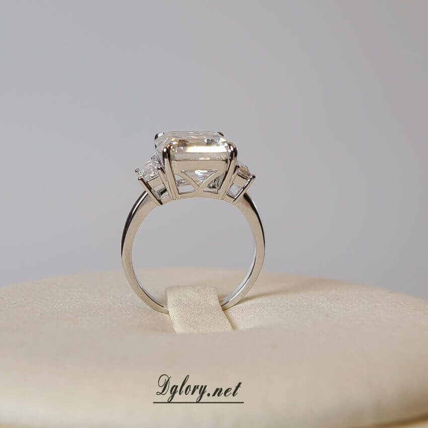 5CT Center Asscher Moissanite D VVS1, 14K Gold Asscher Cut, Moissanite Engagement Ring, GRA Certified,  Side Baguette Moissanite, Gift 4 Her