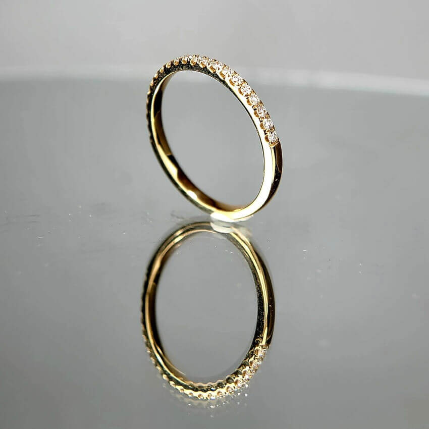 14k 1.8mm Lab Diamond Band Approx 0.21TCW Color EF Clarity VS band width 1.8mm Wedding Band, Lab Grown Created Diamond, Band For Her, Ring Band (001 b - 1)