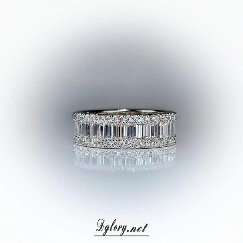 Moissanite Silver-3D Setting,Eternity Mens Ring,S925 Sterling Silver,Eternity Band Rings Jewelry Ring for Men,Gift for Him, Men Wedding Band
