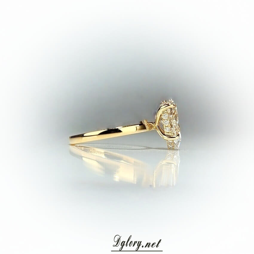 2CT, E VS1, Lab Pear Cut, 14K, Lab Grown Created Diamond Engagement Ring, Water Drop Shape, IGI Certified,Lab Engagement Ring Plain Setting (ST 0021)