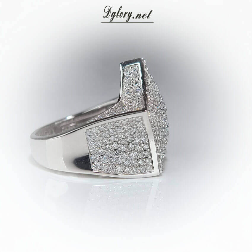 Moissanite Silver Star Ring,S925 Sterling Silver,Ring for Men Moissanite Star Ring,Hip Hop Ring,Iced Out Star Ring, Gift for Him,Men JewelryClassic (BMS119)