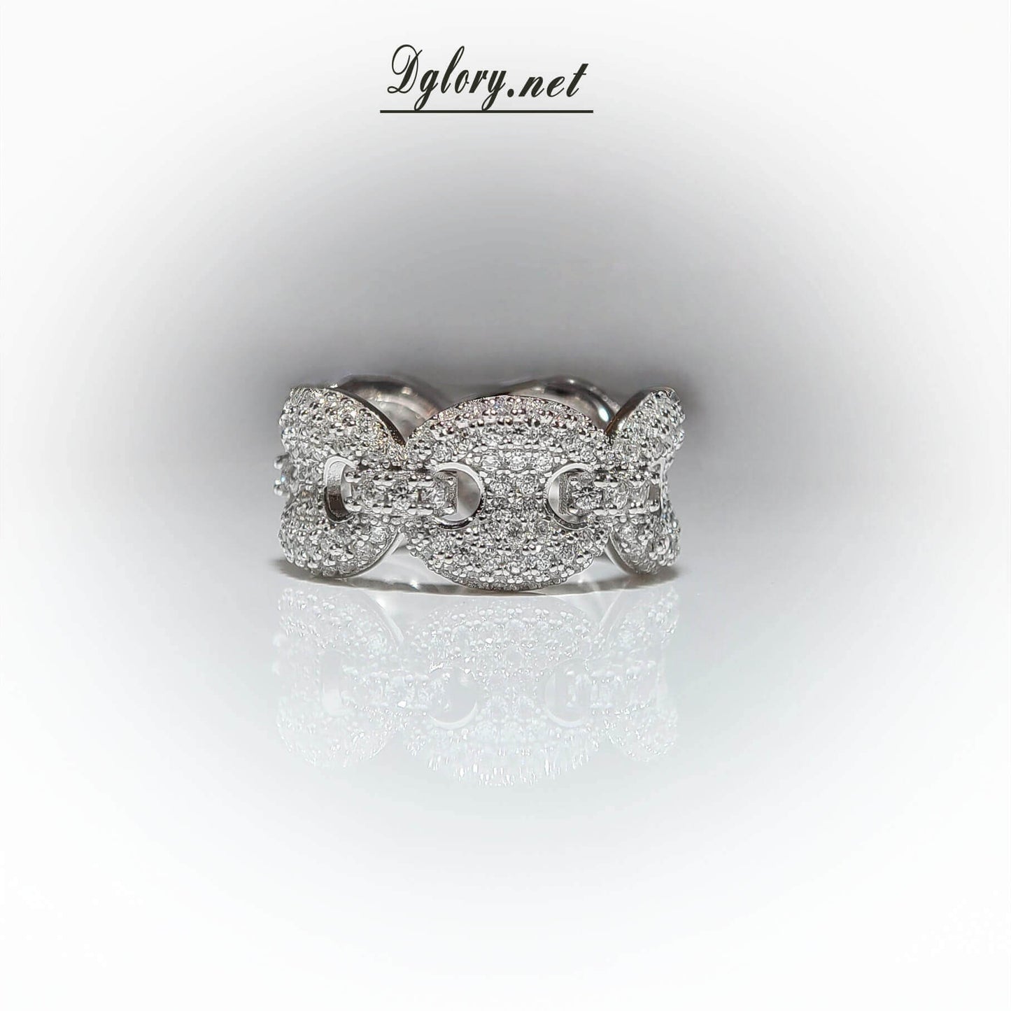 Moissanite Silver Mariner Chain Ring Eternity,S925 Sterling Silver,Rings Jewelry Ring for Men Gift for HimMen Wedding Band Puff Mariner Band