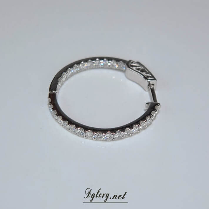 S925 Sterling Silver Loop Earrings, D, VVS1 Moissanite Hoop Earrings Studs Earrings for Women Jewelry Gift For Her Bridesmaid ,GRA Certified