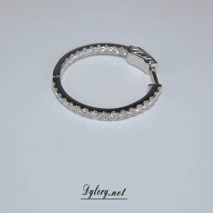 S925 Sterling Silver Loop Earrings, D, VVS1 Moissanite Hoop Earrings Studs Earrings for Women Jewelry Gift For Her Bridesmaid ,GRA Certified