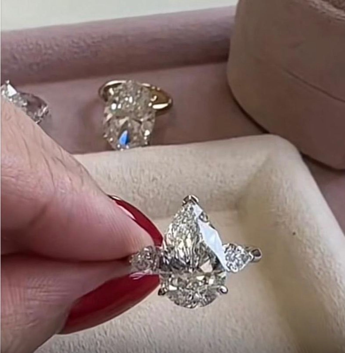 Deb 50% BALANCE TIKTOK LIVESTREAM solid 14K white gold 5ct pear ring D VVS2 simple design size 6.5
