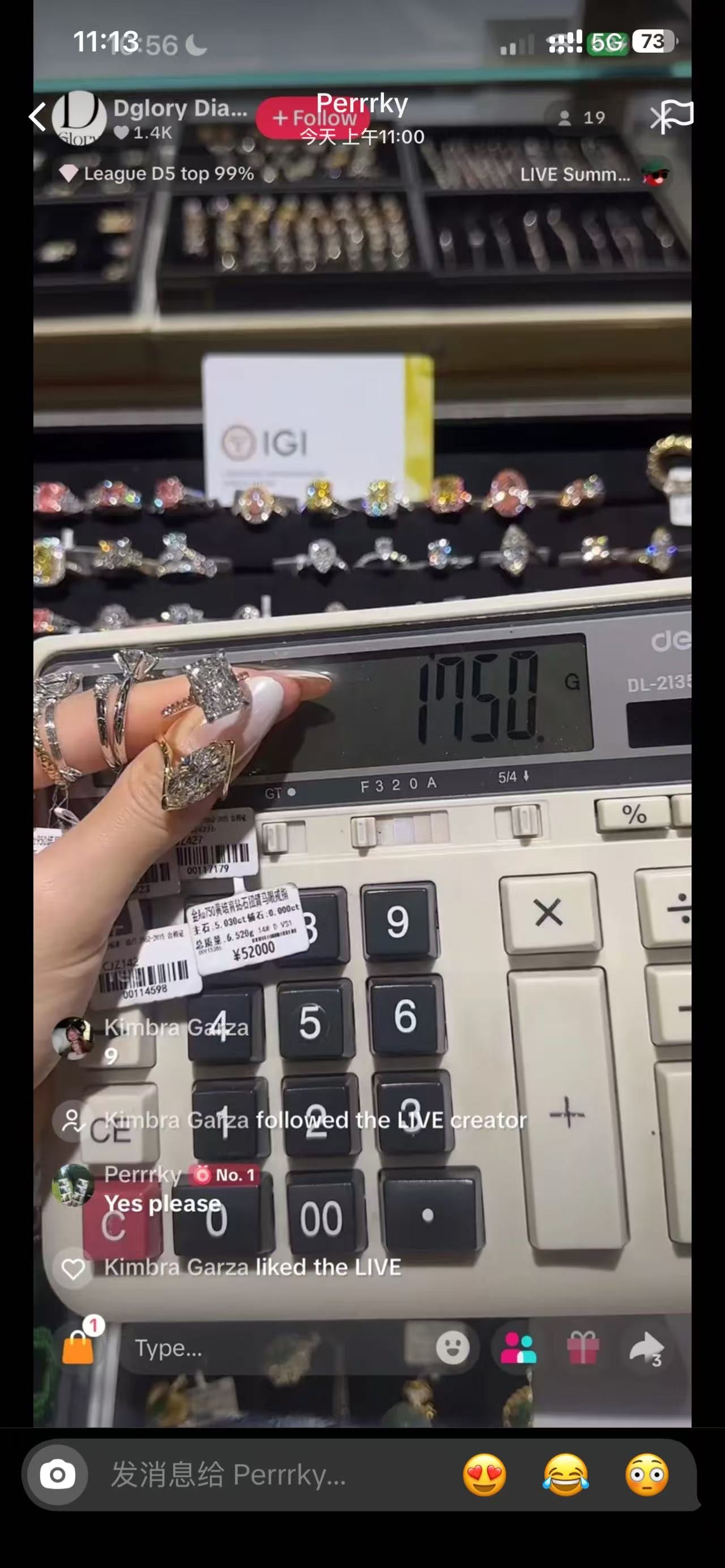 Perk TIKTOK LIVESTREAM Silver white 5 CT, E VS1, radiant Cut paved with lab pink diamond design as picture size 7.25
