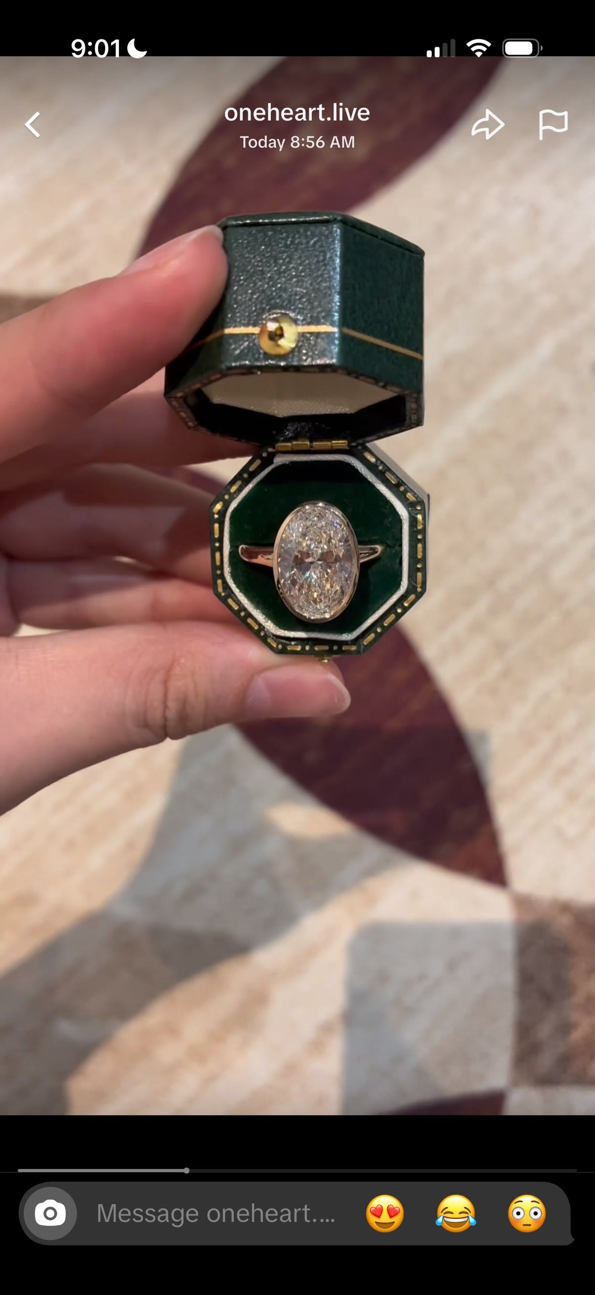 Sar TIKTOK LIVESTREAM 2-1 link 18K yellow gold 5 CARATS raito 1.49 E color VS1 with IGI certificate bezel setting no basket same as picture size 5.5