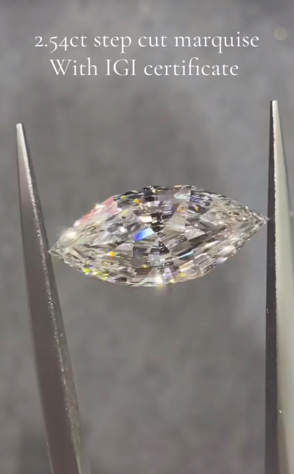TIKTOK LIVESTREAM deposit link DA 14K yellow gold 2.5ct marqise step cut (another step cut same as picture) E VS1 lab diamond with IGI Certificate with side stones ring size 4.25