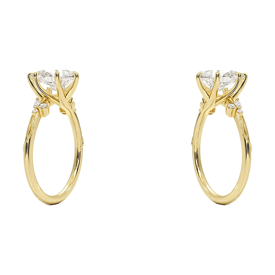 Design Milgrain 2ct Pear Cut Lab Diamond Engagement Ring (PE 6118)