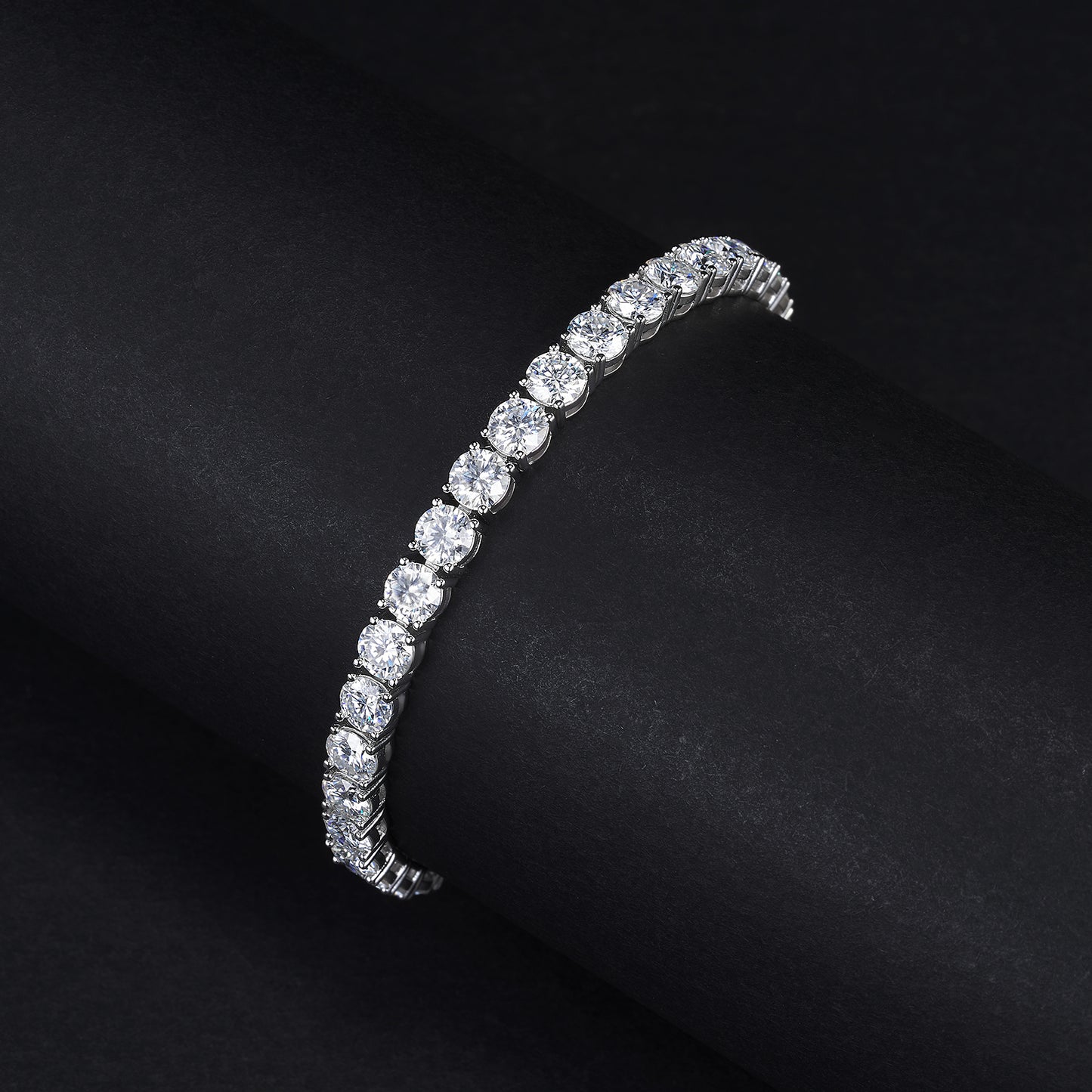 4-Prong Moissanite Bracelet D VVS1 Tennis Chain 3mm 4mm 5mm 925 Sterling Silver 6''6.5''7''7.5''8''8.5''9 inch Passes Diamond Tester