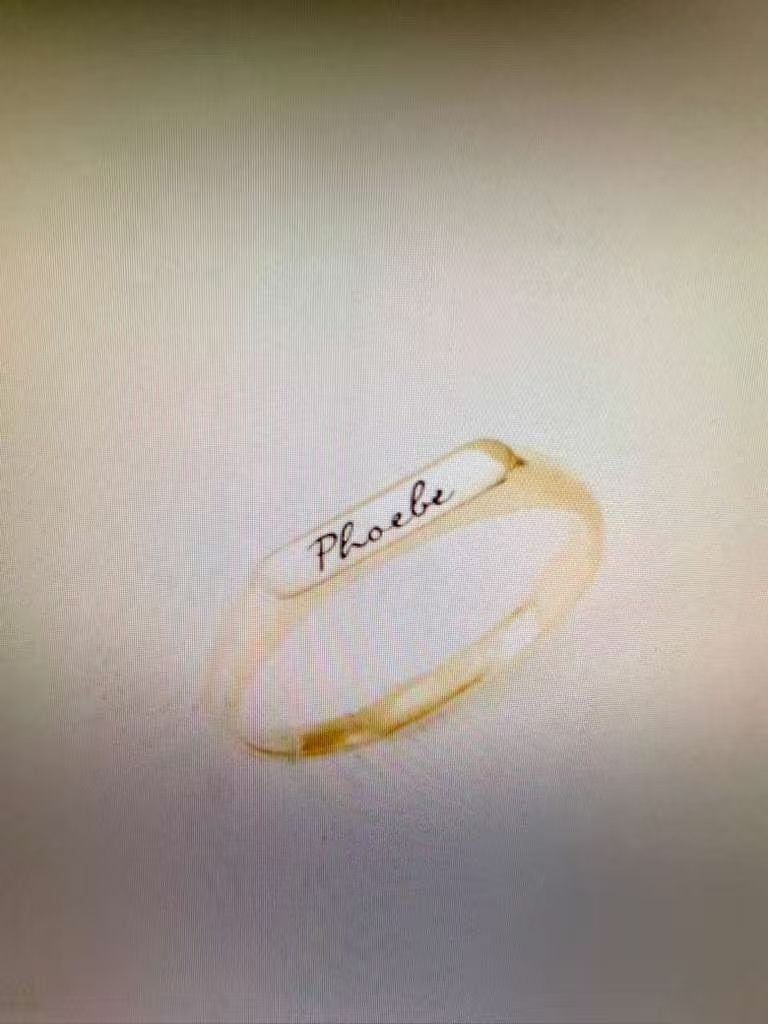 Jas TIKTOK LIVESTREAM 14K yellow gold ring size 6.5 engraved :Alex (black)