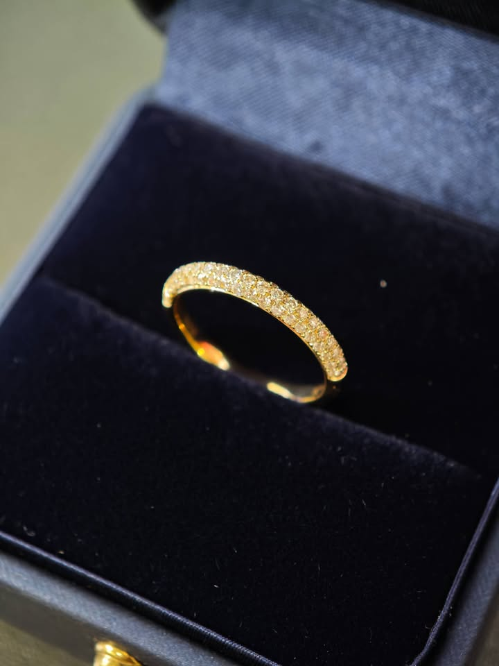 CA0214-Jobi-14K 3D Setting 0.32CTW Stackable Wedding Band Set half Eternity band