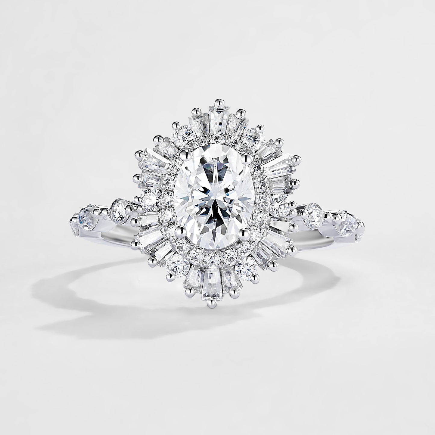 1.5ct Moissanite oval cut 14K Engagement Ring  (OV 3018)