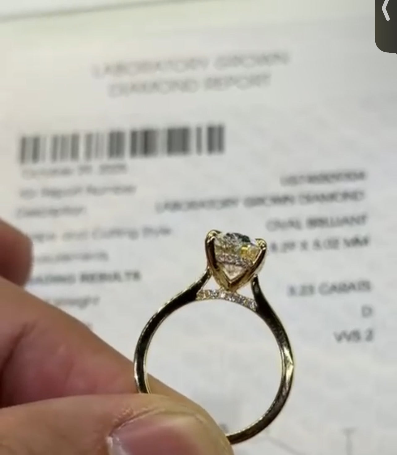 L 50% deposit TIKTOK LIVESTREAM 14K yellow gold 1.5CT Lab Ova 2.0mm band width D VVS2 petal setting with hidden halo l Lab-Grown Diamond Ring Size 4 as picture