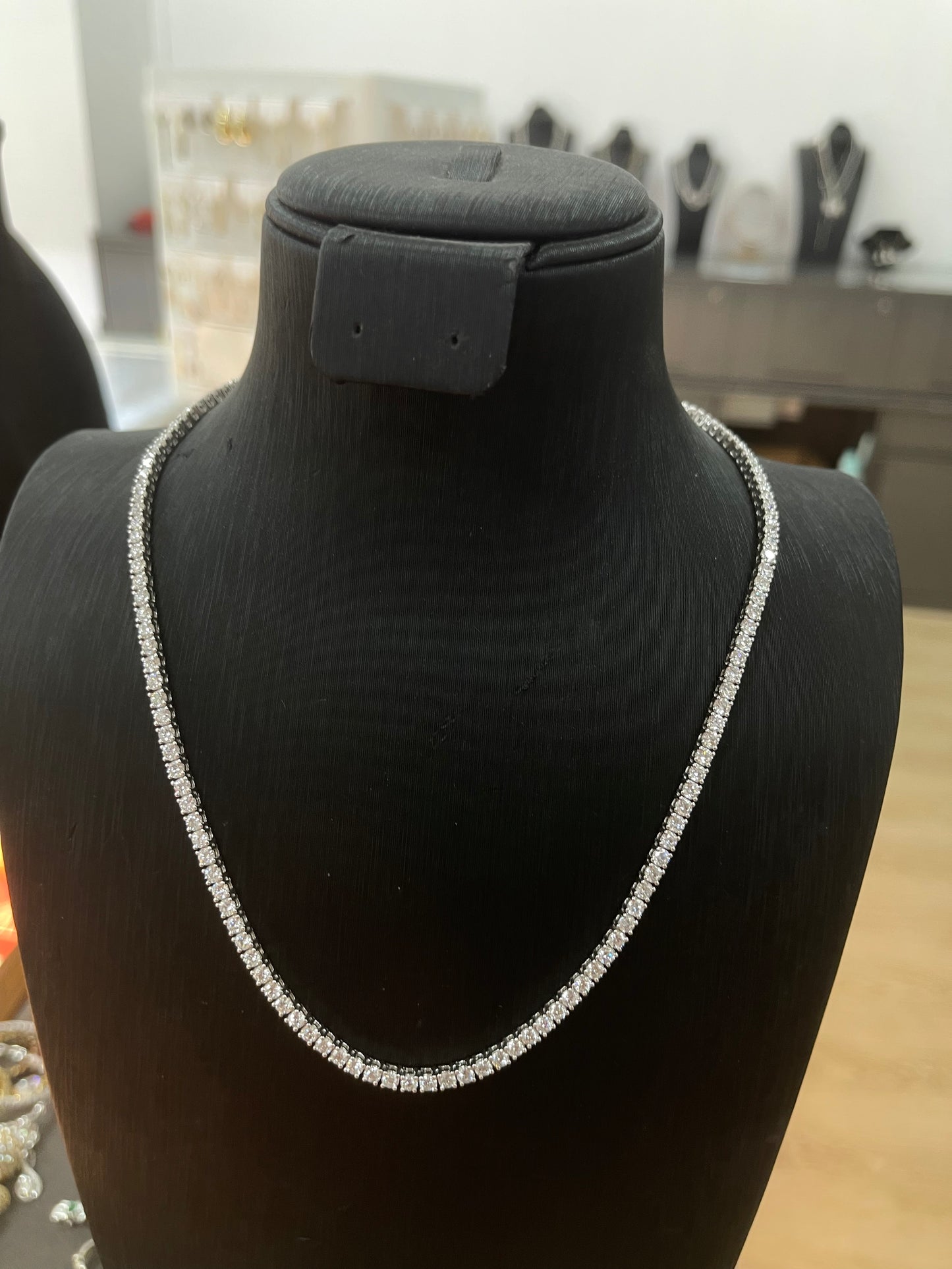 JOS link3-3 TIKTOK LIVESTREAM Ring 14K white gold tennis necaklace 25grams 15tcw 15.5 inches (Copy)