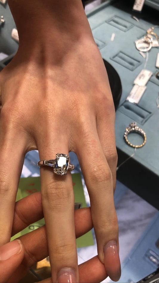 Mary 50% Balance TIKTOK LIVESTREAM 14KYellow gold 2.5ct Ashoka cut Solitaire flat band width 2.2-2.5mmVintage Lab Diamond Ring E Color VVS2 Clarity