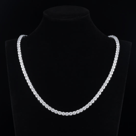 Moissanite Necklace D VVS1 Tennis Chain Choker 3mm 4mm 5mm 925 Sterling Silver 16 inch18 inch,20 inch, 22 inch,24 inch Passes Diamond Tester
