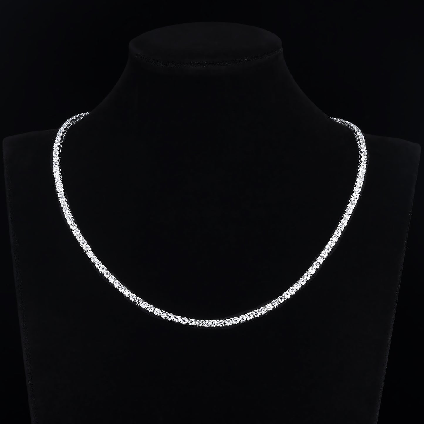 Moissanite Necklace D VVS1 Tennis Chain Choker 3mm 4mm 5mm 925 Sterling Silver 16 inch18 inch,20 inch, 22 inch,24 inch Passes Diamond Tester