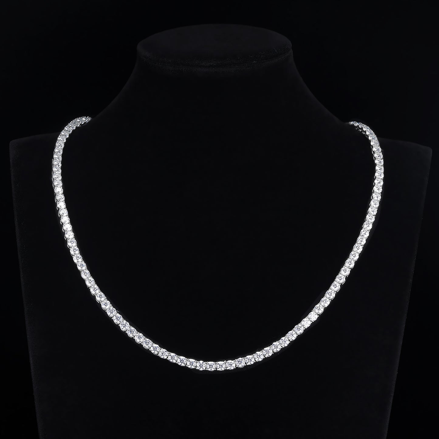 Moissanite Necklace D VVS1 Tennis Chain Choker 3mm 4mm 5mm 925 Sterling Silver 16 inch18 inch,20 inch, 22 inch,24 inch Passes Diamond Tester