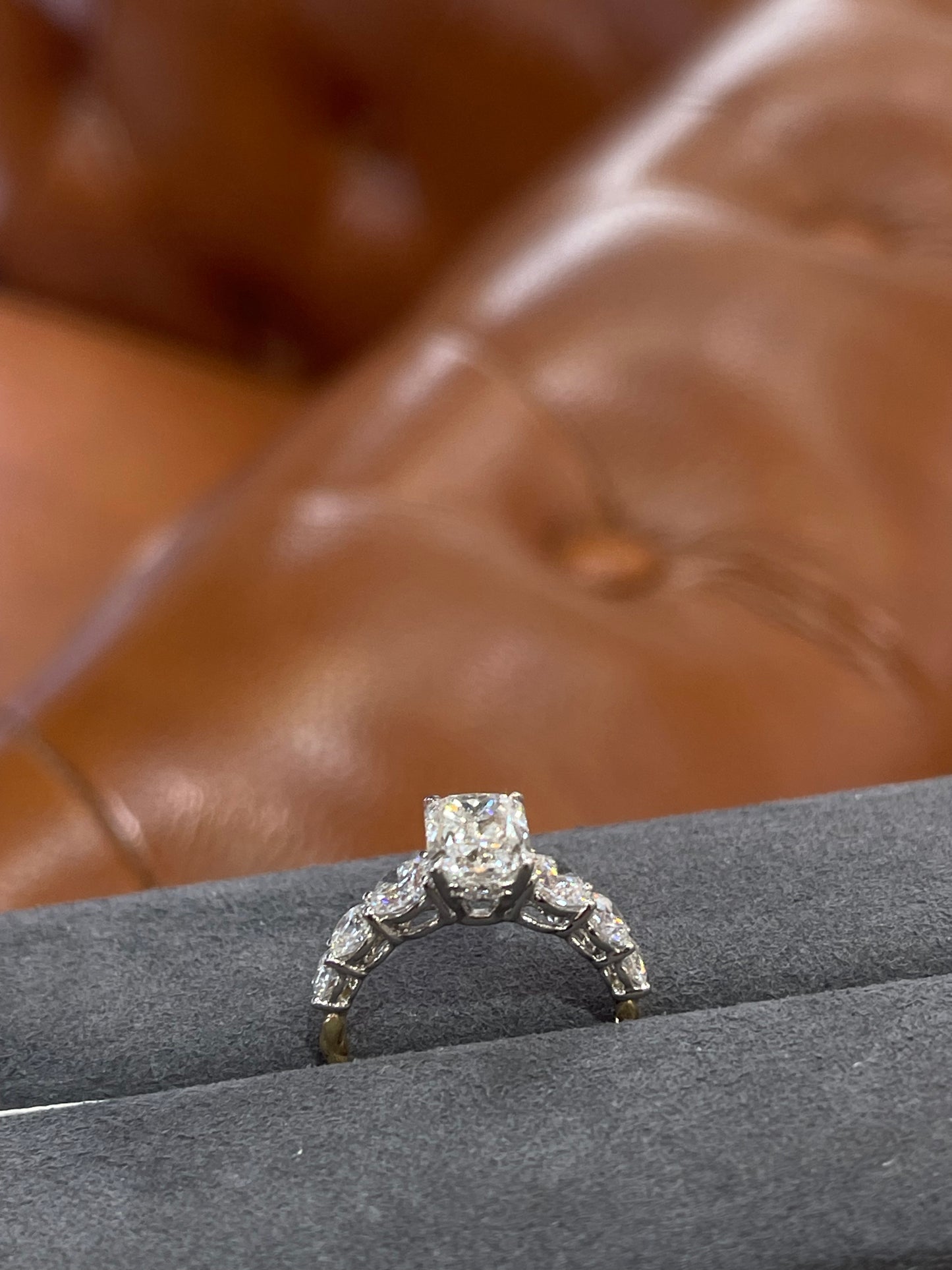 TIKTOK LIVESTREAM 18K Yellow Paved band 4ct ashoka cut lab grown diamond with size 8.5 EVVS2