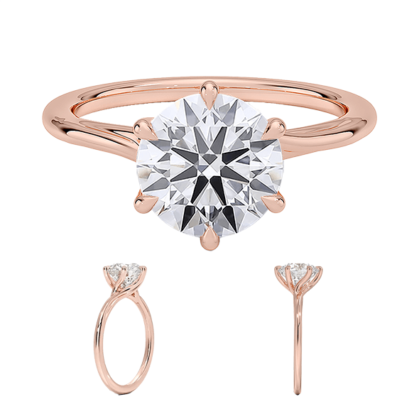 14K 1ct D VVS1  Delilah Twist Solitaire Engagement Ring Round Lab Diamond (RD 1120)