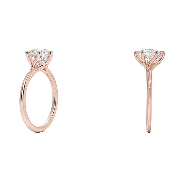 14K 1ct D VVS1  Delilah Twist Solitaire Engagement Ring Round Lab Diamond (RD 1120)