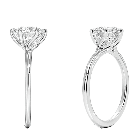 14K 1ct D VVS1  Delilah Twist Solitaire Engagement Ring Round Lab Diamond (RD 1120)