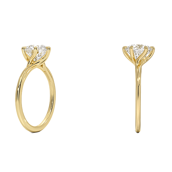 14K 1ct D VVS1  Delilah Twist Solitaire Engagement Ring Round Lab Diamond (RD 1120)