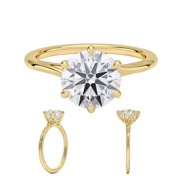 14K 1ct D VVS1  Delilah Twist Solitaire Engagement Ring Round Lab Diamond (RD 1120)