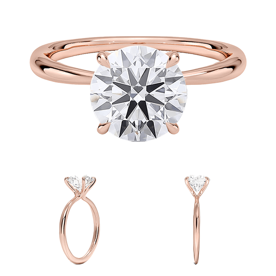 Classic 14k 1.5ct D VVS2  Solitaire Round Brilliant Cut Plain Engagement Ring 4 prong Lab Diamond (RD 1123)