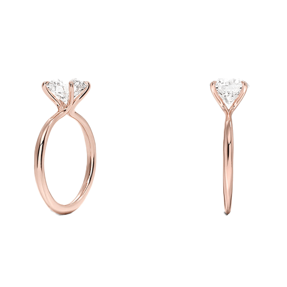 Classic 14k 1.5ct D VVS2  Solitaire Round Brilliant Cut Plain Engagement Ring 4 prong Lab Diamond (RD 1123)