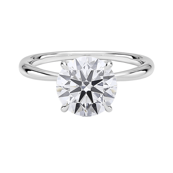 Classic 14k 1.5ct D VVS2  Solitaire Round Brilliant Cut Plain Engagement Ring 4 prong Lab Diamond (RD 1123)