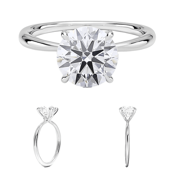 Classic 14k 1.5ct D VVS2  Solitaire Round Brilliant Cut Plain Engagement Ring 4 prong Lab Diamond (RD 1123)