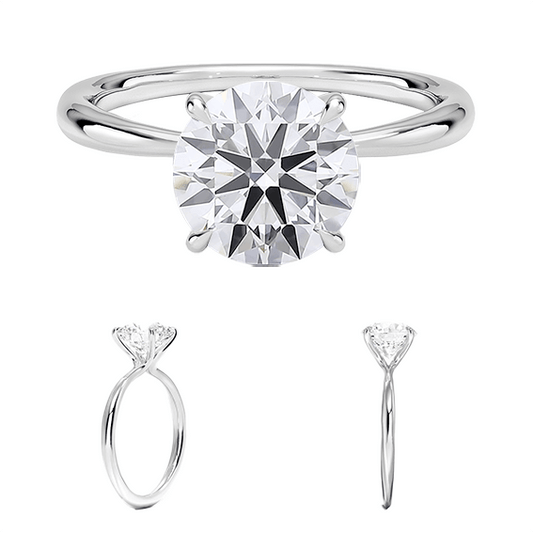 Classic 14k 1.5ct D VVS2  Solitaire Round Brilliant Cut Plain Engagement Ring 4 prong Lab Diamond (RD 1123)