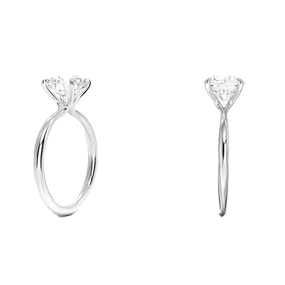 Classic 14k 1.5ct D VVS2  Solitaire Round Brilliant Cut Plain Engagement Ring 4 prong Lab Diamond (RD 1123)