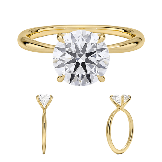 Classic 14k 1.5ct D VVS2  Solitaire Round Brilliant Cut Plain Engagement Ring 4 prong Lab Diamond (RD 1123)
