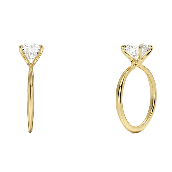 Classic 14k 1.5ct D VVS2  Solitaire Round Brilliant Cut Plain Engagement Ring 4 prong Lab Diamond (RD 1123)
