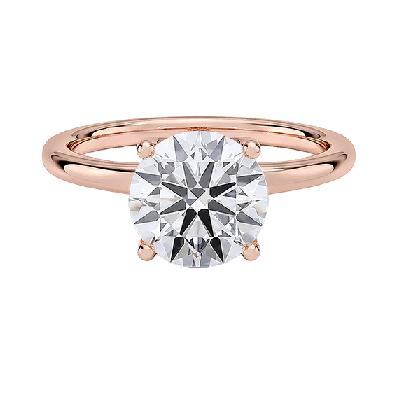 Classic 14k 2ct E VVS2 four prongs Solitaire Round Brilliant Cut Plain Engagement Ring 4 prong Lab Diamond (RD 1125)