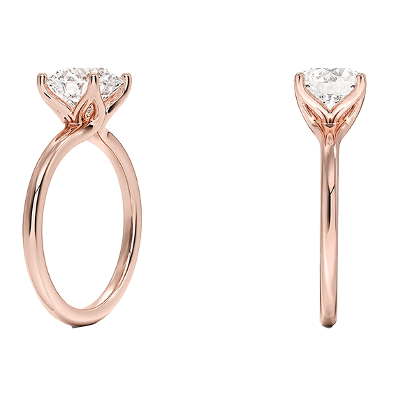 Classic 14k 2ct E VVS2 four prongs Solitaire Round Brilliant Cut Plain Engagement Ring 4 prong Lab Diamond (RD 1125)